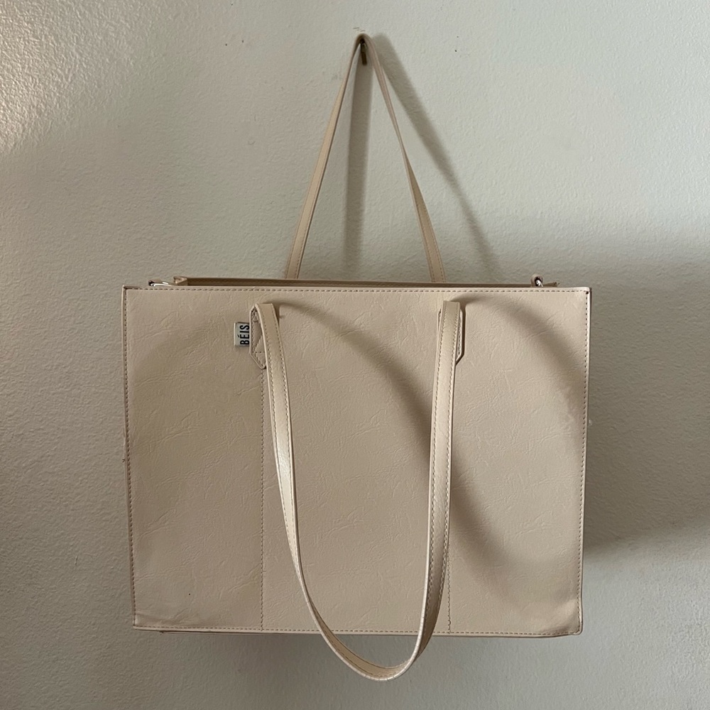 Beige BEIS work tote bag